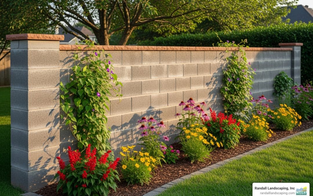 freestanding cinder block wall