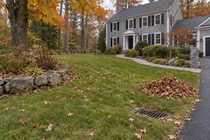 Selective fall yard cleanup at a wooded Southern New Hampshire home